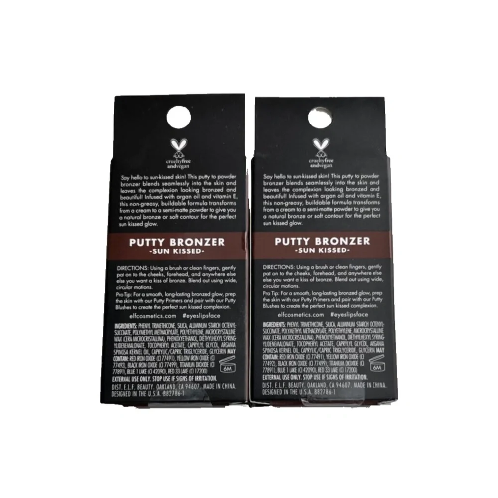 2- e.l.f. Putty Bronzer Infused with Argan Oil & Vitamin E, Sun Kissed, 0.35 Oz